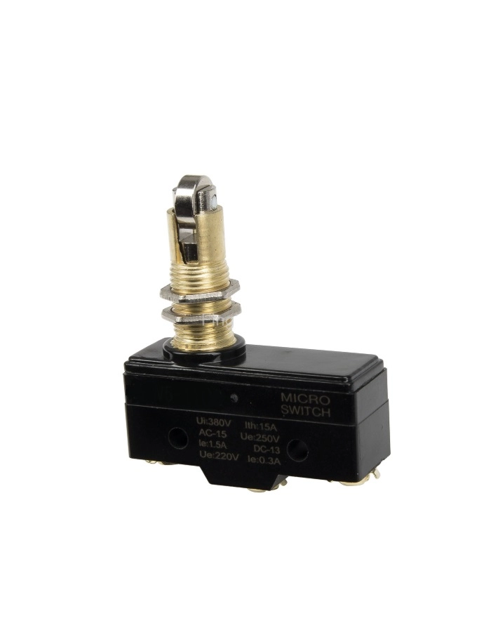Micro switch vertical para fijacion en panel con ruedita 15A Sanderson